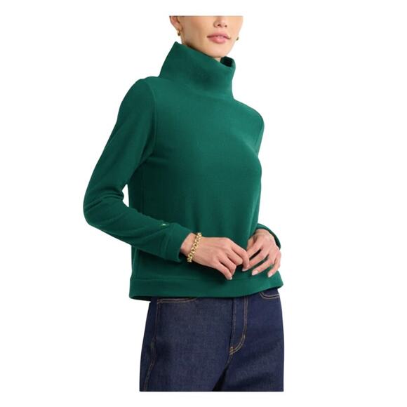 Dudley Stephens Vello Fleece Park Slope Turtleneck Women S Emerald Green Holiday - Picture 10 of 10